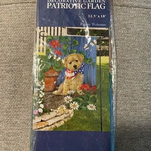 NIP Patriotic Puppy Mini Garden Flag 12.5”x18”